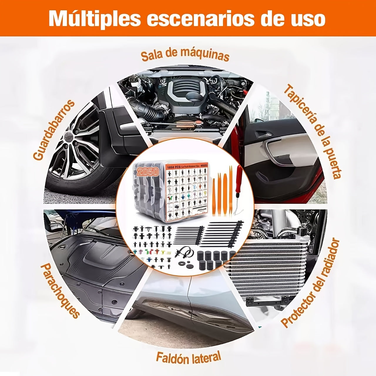 2050-Piece Car Retainer Clips Assortment Kit, Plastic Fasteners Universal Auto Body Parts & Accessories, PP Material for Ford, Toyota, Honda, Chrysler, Mercedes-Benz, Nissan, High Cost-Effective