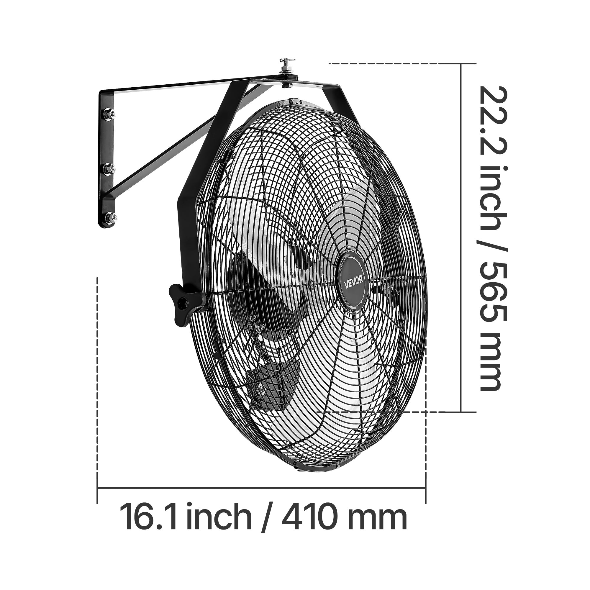 VEVOR 18" / 20" Industrial Wall Mount Fan, 3 Speeds, 4000 CFM / 4650 CFM, Garage Workshop Fan