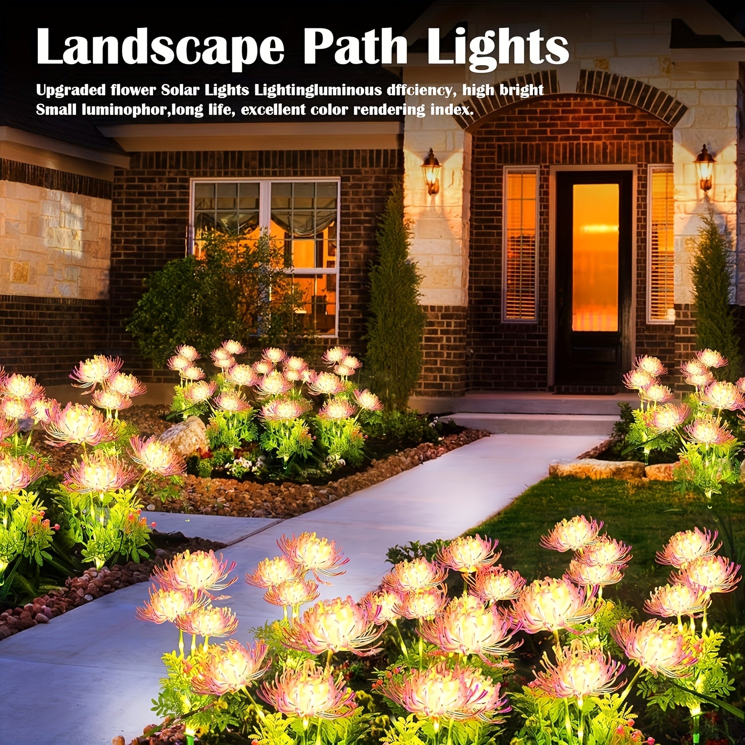 Solar Lycoris Garden Light - Landscape Lighting Outdoor Ground Light, Suitable for All Season Garden, Courtyard and Lawn Decoration, Mother's Day, Father's Day, Thanksgiving, Christmas, Valentine's Day, Wedding, New Year Decoration