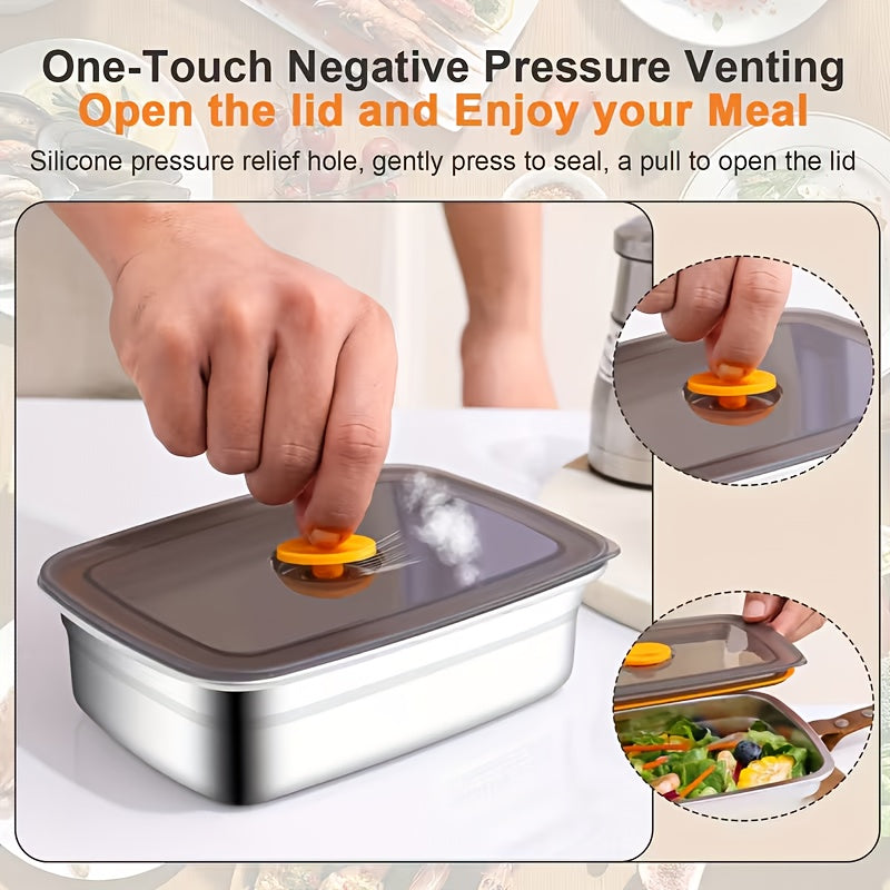 5-Piece Stainless Steel Airtight Food Storage Container Set | Leak-Proof Lunch Box for Office, Gym, Freezer | Meal Prep, Camping & Picnic Premium Choice