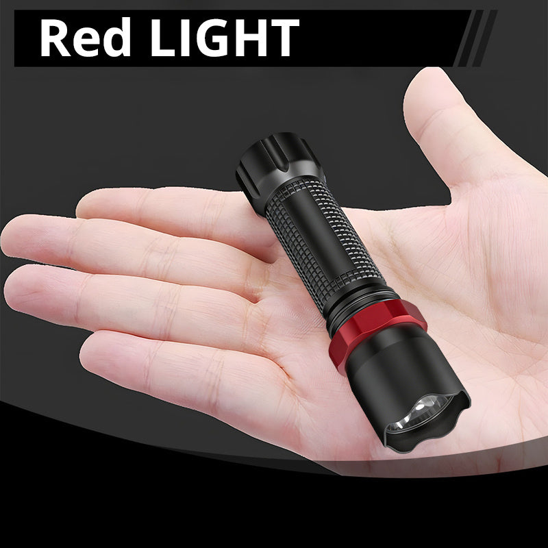 Portable Mini Red Flashlight, USB Rechargeable with 3 Light Modes, Lightweight Red LED Lamp Made of Plastic, Ideal for Camping, Travel and Hiking