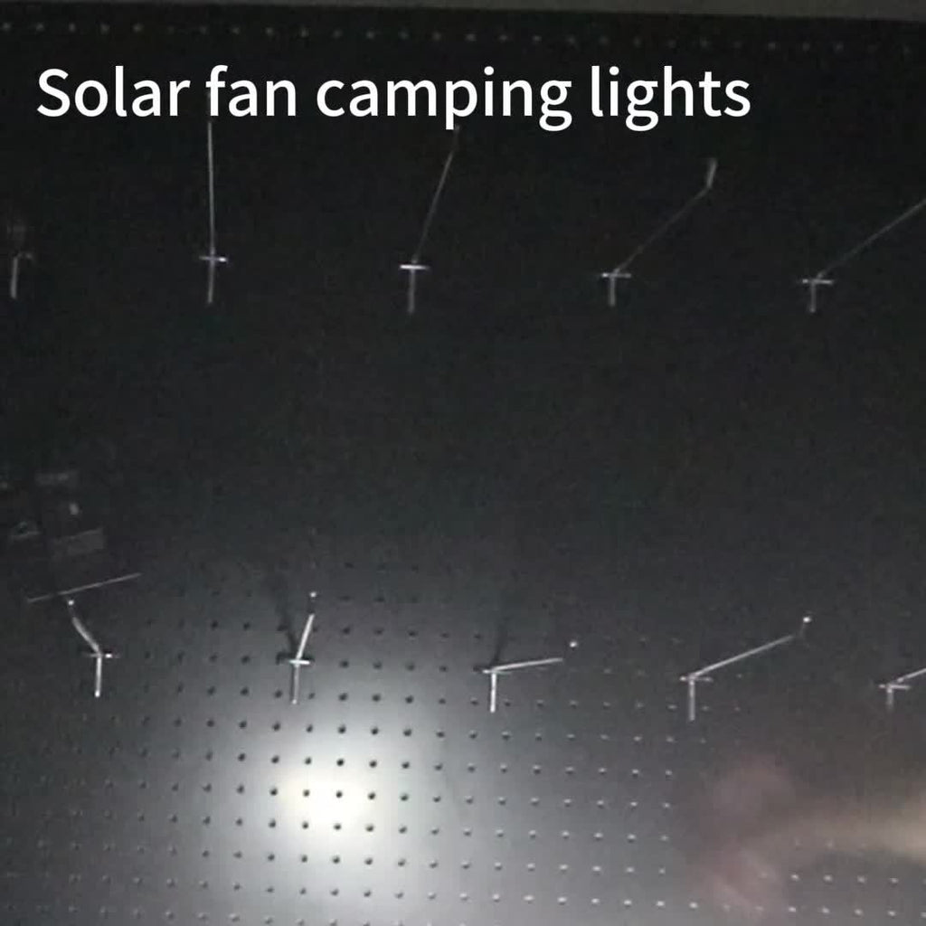 3000mAh Solar Camping Fan, Outdoor Fan with Solar Panel, Portable LED Light Fan, Handheld & Hanging Mini Fan, USB Rechargeable Quiet Fan with Emergency Power Bank, Ideal for Camping Picnic Barbecue Fishing, Supports Phone Charging