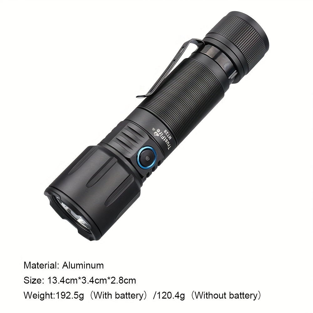 TrustFire MT26 Rechargeable LED Flashlight 3300 Lumen High Brightness Shockproof Work Light Type-C Charging for Disaster Prevention Camping Hiking Power Outage Emergency