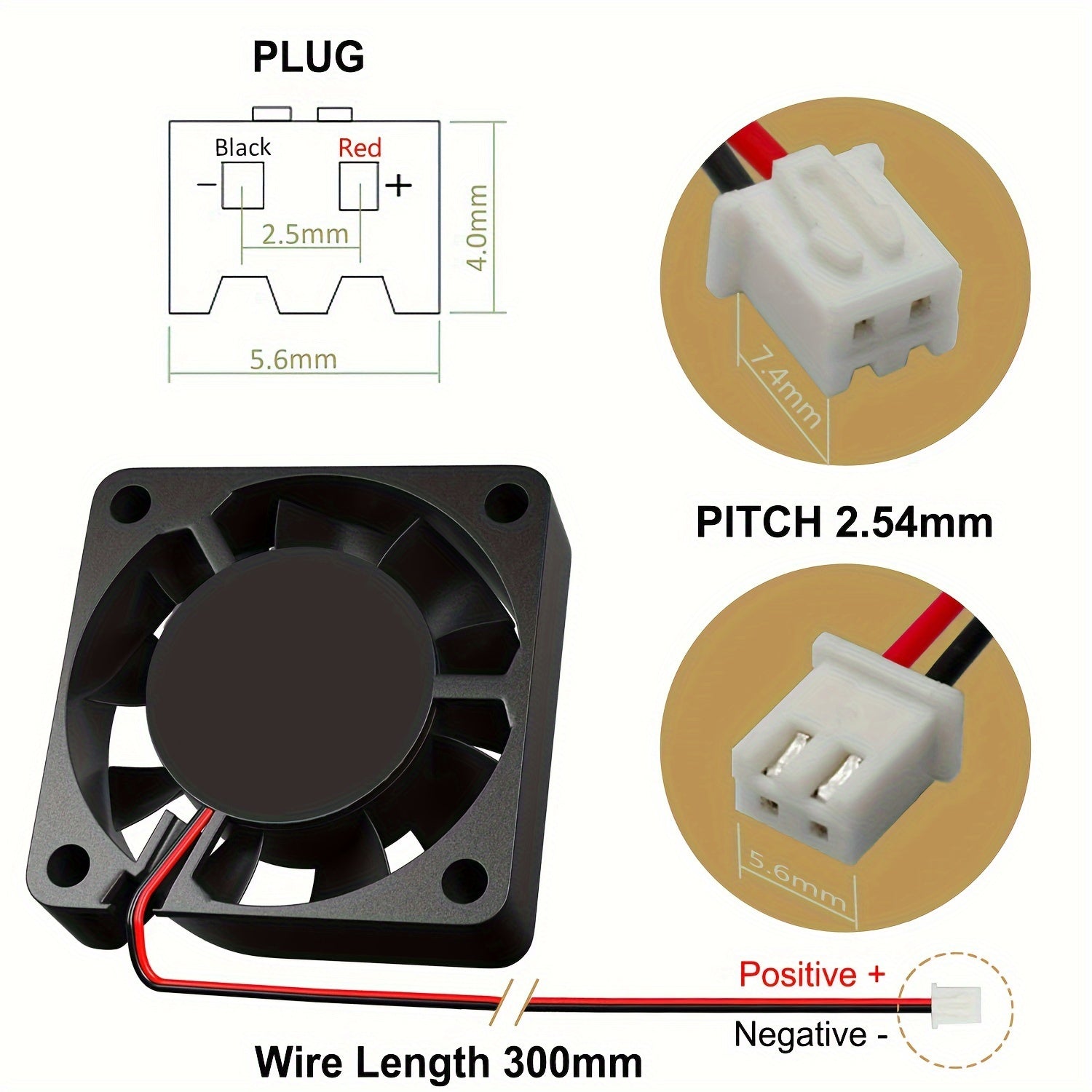 CLELO 4-Pack Mini Cooling Fans for 3D Printers – Brushless DC, 12V/24V, 2-Pin Connector, Ideal for Industrial Use