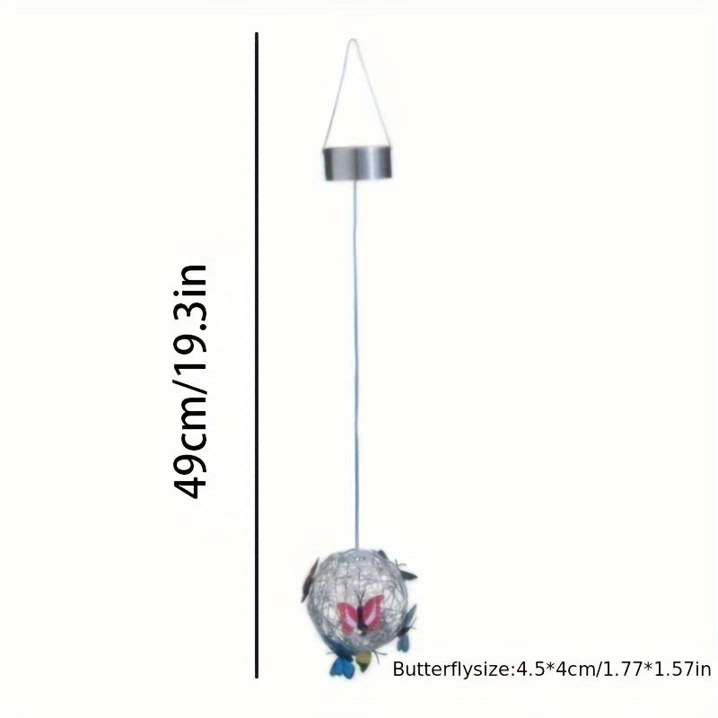 Solar Outdoor Butterfly Ball Light Small Butterfly Style Old