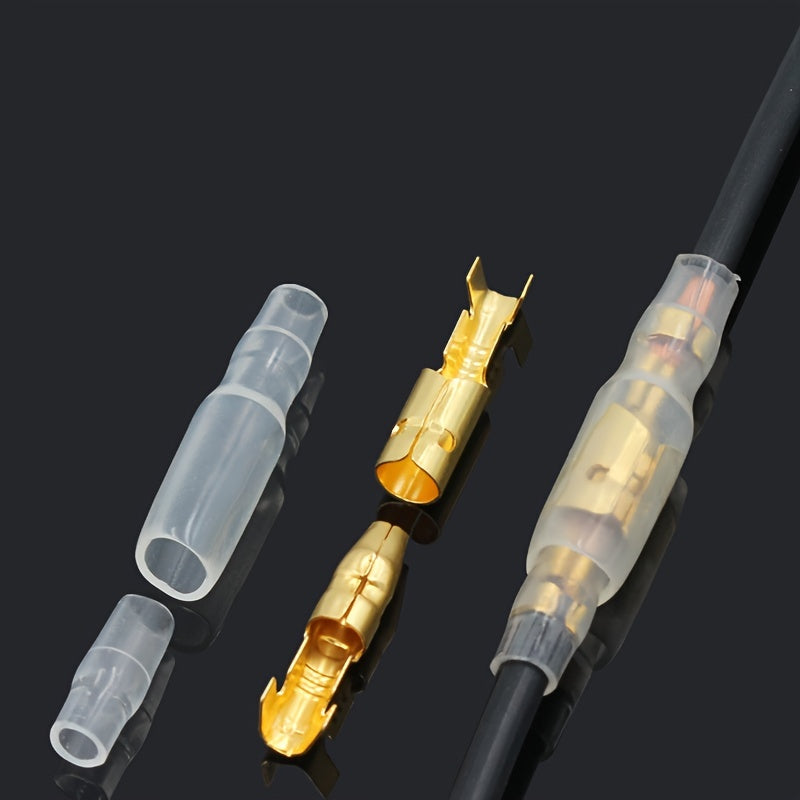 200/400-Piece 4.0mm Bullet Connector Male & Female Set – Brass Bullet Terminal Connectors with Insulating Sleeves, Crimp Terminal Connectors, Automotive Electrical Connectors, Motorcycle Connector Kit
