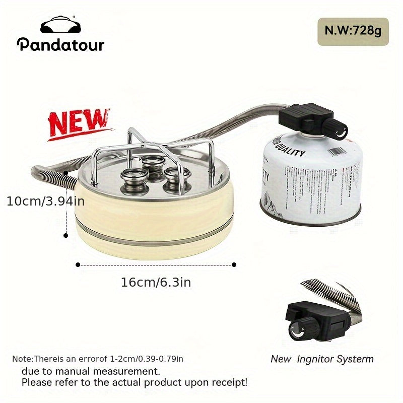 Pandatour Outdoor 3-Burner Camping Stove - Portable Gas Stove with Trigger Ignition, Ideal for Backpacking, Picnic & Road Trips (Gas Canister Not Included), Camping Stove | Compact Stove | Trigger Ignition