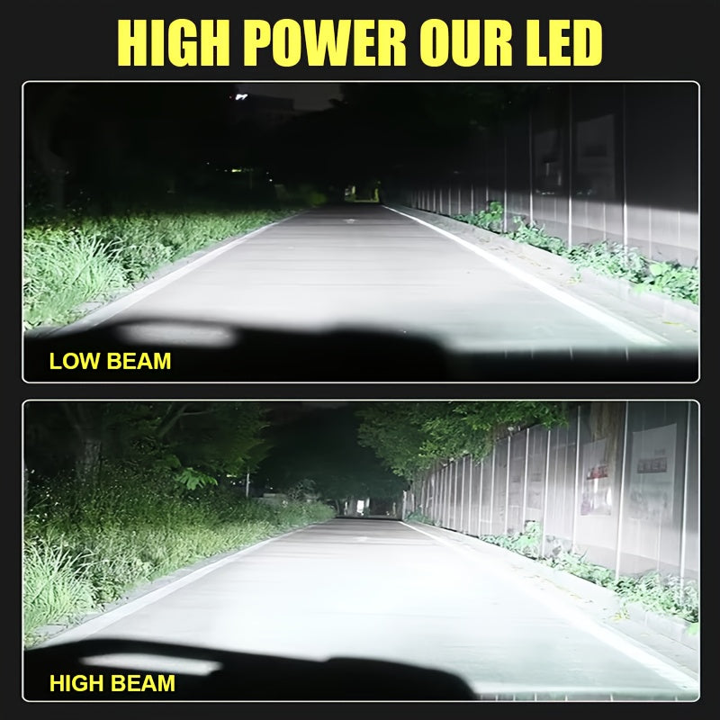 2-Pack H7 Car LED Headlights, Auto Parts, High/Low Beam Integrated, 30,000 Lumens, 360° Beam Angle, 500m Illumination Distance, CSP Chip, Universal 12V/24V, Compatible with H1, H4, H7, H11, HB3, 9005, HB4, 9006, HIR2, 9012-F135 Models