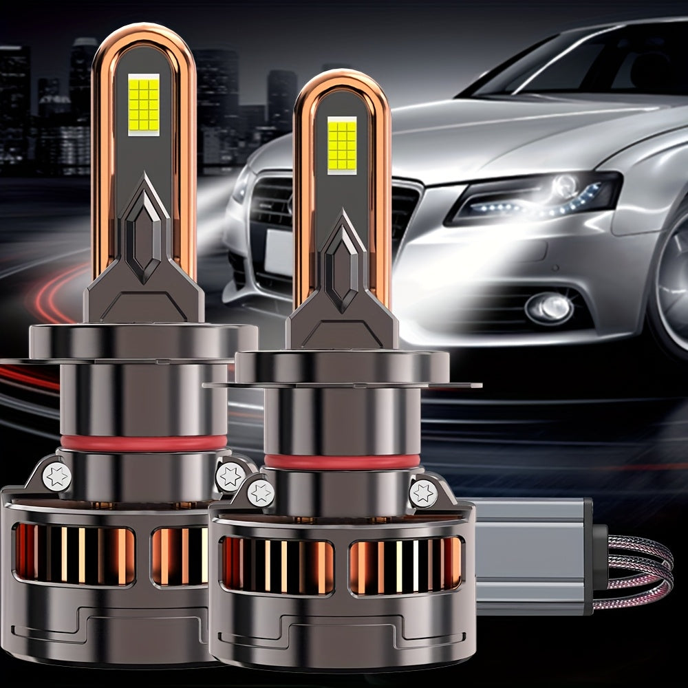2Pcs LED Headlight Bulbs, 300W High Power, Compatible with H1, H4, 9003, HB2, H7, H18, H11, H9, H8 - 60,000 Lumens, 7500K Color Temperature, 9570 CSP Chip, 950% Brightness, Vehicle Lighting Upgrade, Durable LED Lights, 12V-24V Voltage