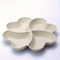 Heart-Shaped Divided Fruit Bowl, Reusable Tray for Nuts, Candy, Snacks & Desserts, 4 Compartments, Made of Durable Food-Safe Plastic, Elegant Serving Plate for Home, Parties, Weddings & Cafés