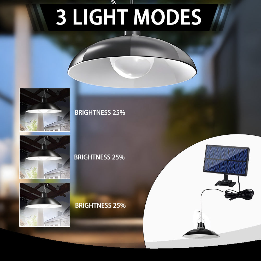 2 Pack Courtyard Solar Split Pendant Light, Outdoor Split Area Lighting LED Street Light, Hook Design Creates Nighttime Lighting Atmosphere, Easy Installation, 3 Lighting Modes, Perfect for Porch, Courtyard, Garden, Warehouse, Lawn