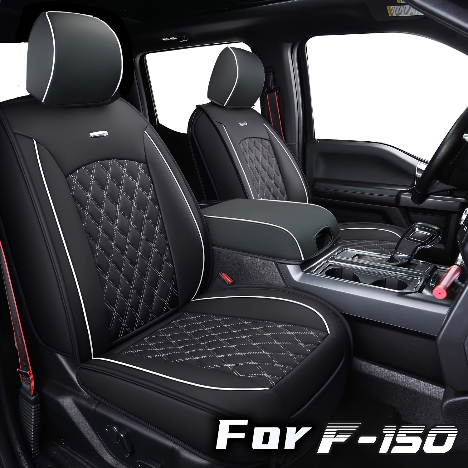Leatherette Seat Covers for Ford F150, Fits 2015-2025 F150 Super Truck and 2017-2025 F250 F350 F450 Super Truck Cab Pickup
