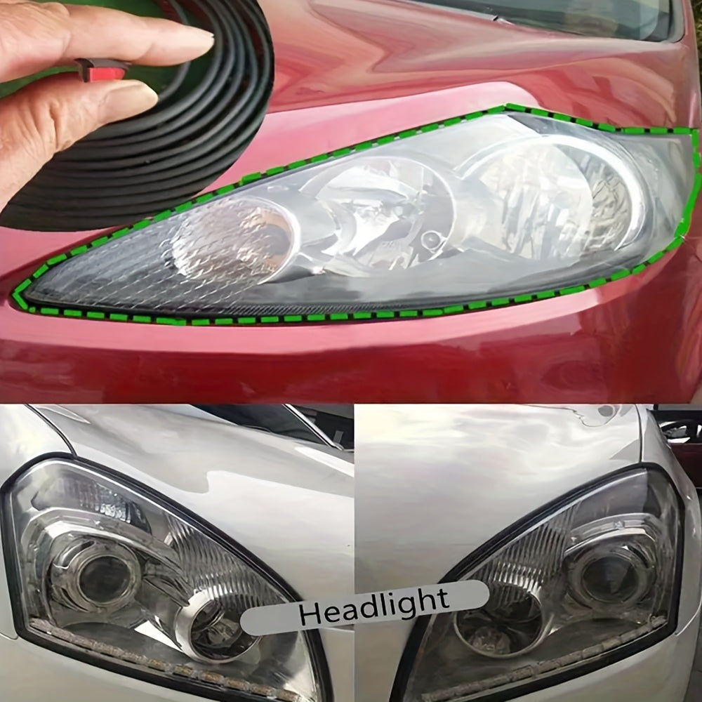 Oriented Self-Adhesive Car Windshield Seal Strip – Rubber Weatherproof & Windproof Soundproof Diagonal T-Edge Sealing Tape, Easy Installation, Durable & Leak-Proof