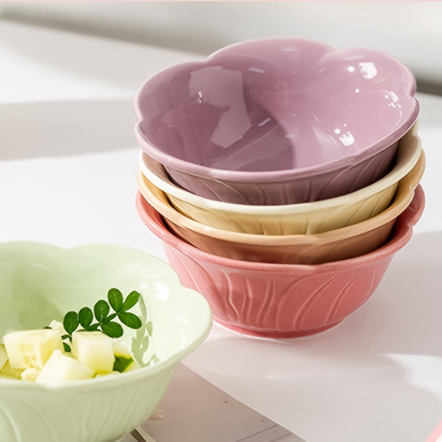 5-Piece Set – 4-Inch Colorful Ceramic Dip Plate / Dessert Plate / Fruit Dish, Microwave Safe, High Temperature Resistant, with Glazed Finish – Perfect for Kitchen & Restaurant Use