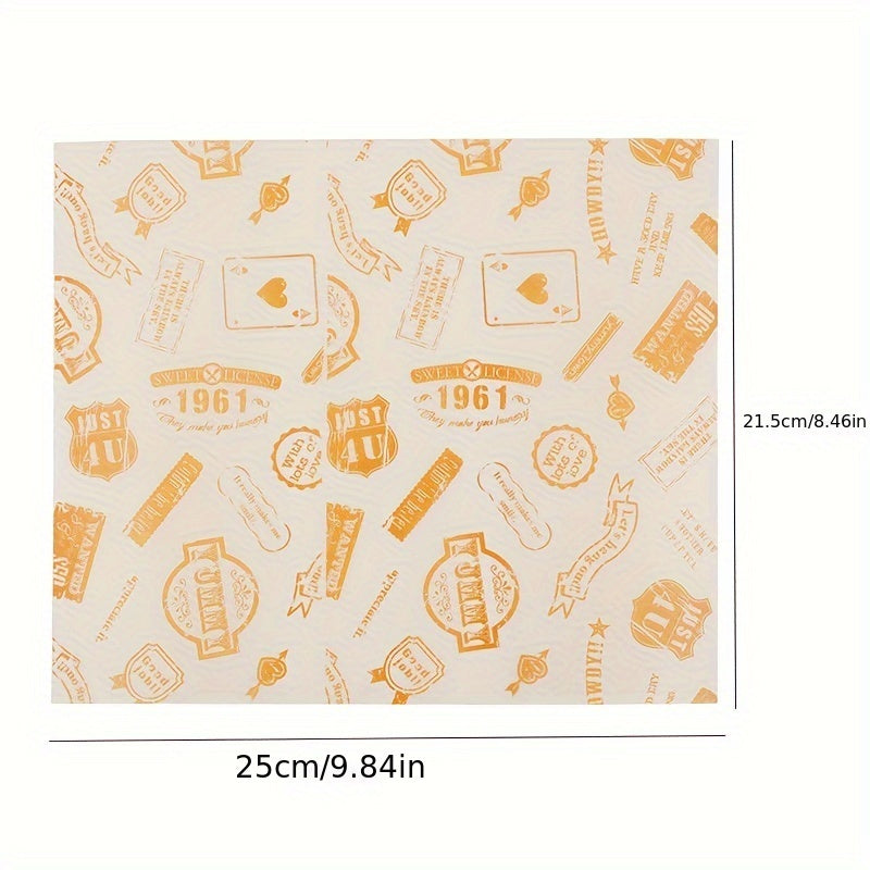 50 Sheets Premium Wax Paper – 9.8" x 8.5" | Food Packaging, Oil-Proof for Sandwiches, Burgers & More | Christmas Kitchen Essential