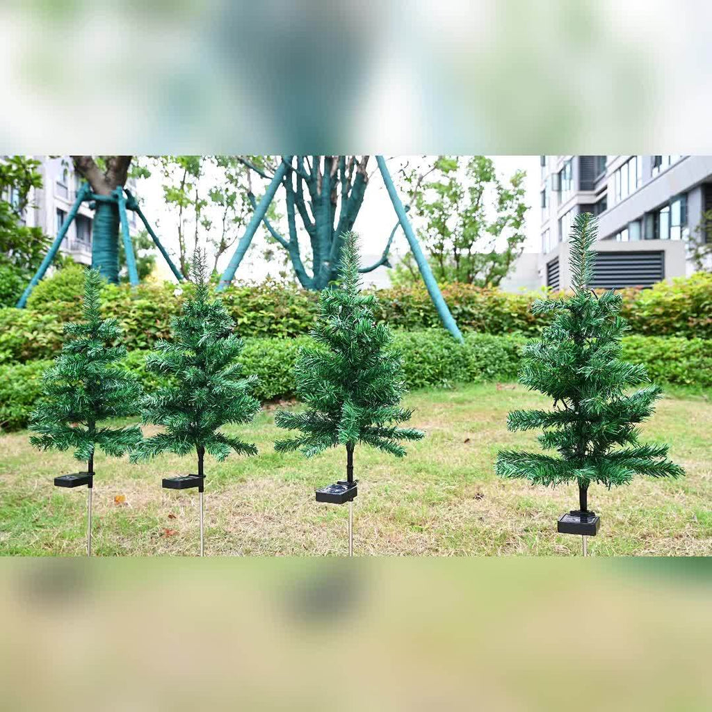 （1/2支装太阳能圣诞树）圣诞节花园桩灯圣诞树太阳能庭院景观步道灯户外圣诞装饰步道花园草坪露台派对