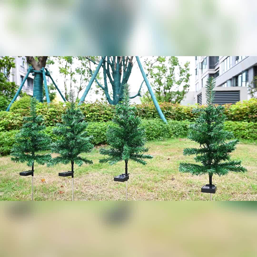（1/2支装太阳能圣诞树）圣诞节花园桩灯圣诞树太阳能庭院景观步道灯户外圣诞装饰步道花园草坪露台派对