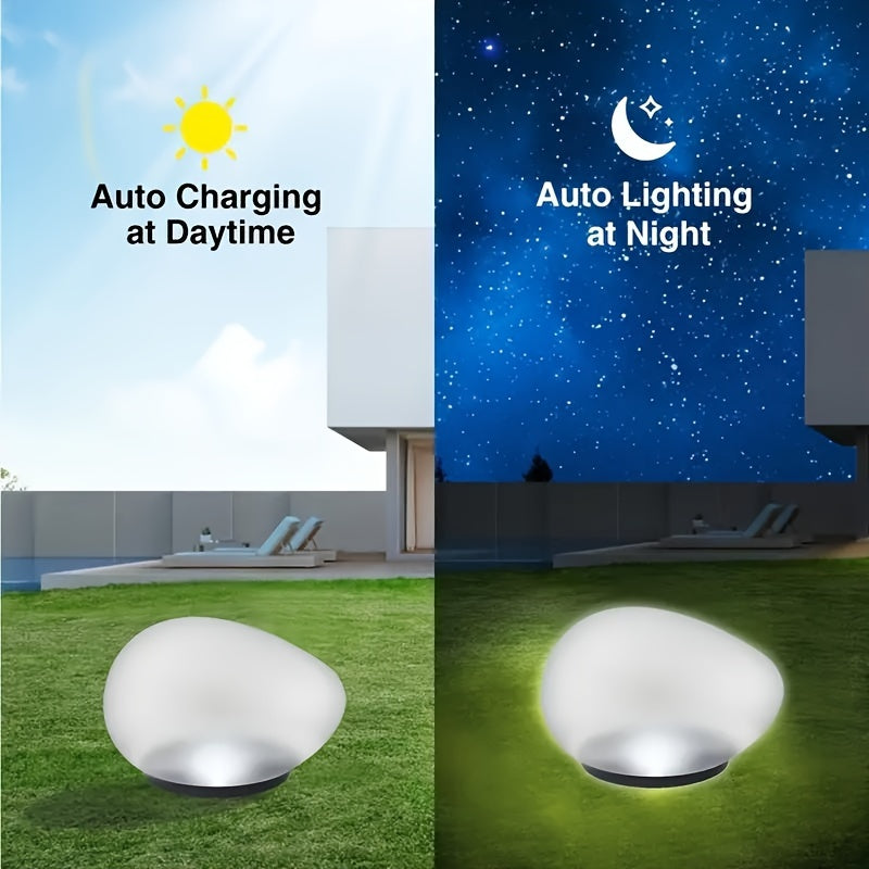 New Solar Salt Rock Light Set (4/6-Piece), Designed for Outdoor Use as Decorative Landscape Lighting. Perfect for Garden, Patio, Pool, Wedding, Dinner and Holiday Decoration, with Cool White Light.