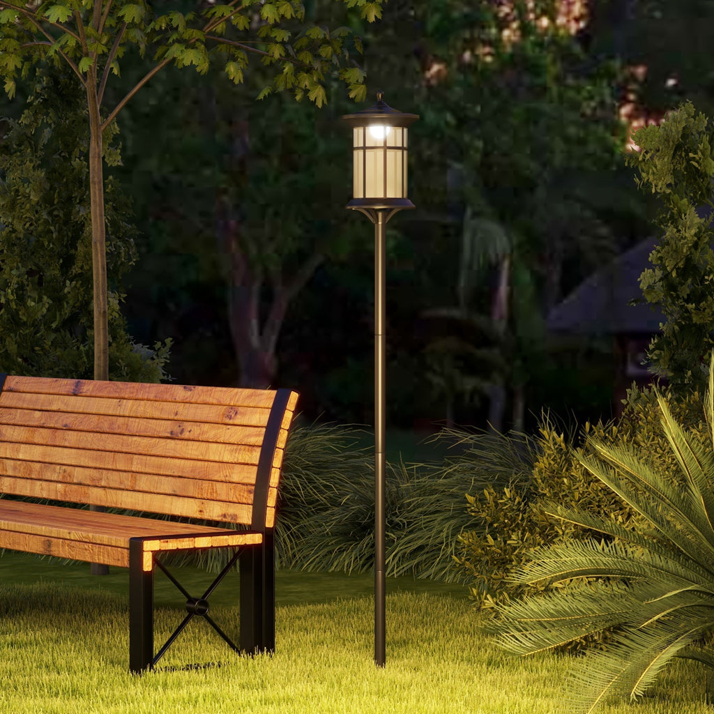 Solar Lamp Post Light, 72-Inch LED Outdoor Street Light, IP44 Waterproof for Patio, Garden, Backyard, Walkway, Cool White