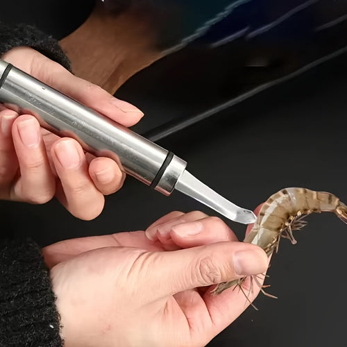 1 Piece Stainless Steel Shrimp Deveiner & Shell Remover Tool – Shrimp Cleaner & Peeler, Seafood Shell Cutter, Portable Shrimp Vein & Intestine Cleaner, Easy-Clean Kitchen Gadget for Lobster & Shrimp Preparation