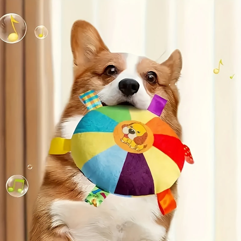 坚固互动型犬玩具 - 充满活力的带有卡通熊的发声玩具，温和材质，适合训练和娱乐，每种品种都适用，训练玩具 | 有趣的设计 | 温和的材质，犬类玩具