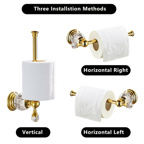 1pc Crystal Toilet Paper Holder & Stainless Steel Towel Rack - Wall Mount Tissue Holder, Creative Wall Décor Shelf, Luxury Bathroom Accessory, Easy Install for Bathroom, Bedroom & Living Room