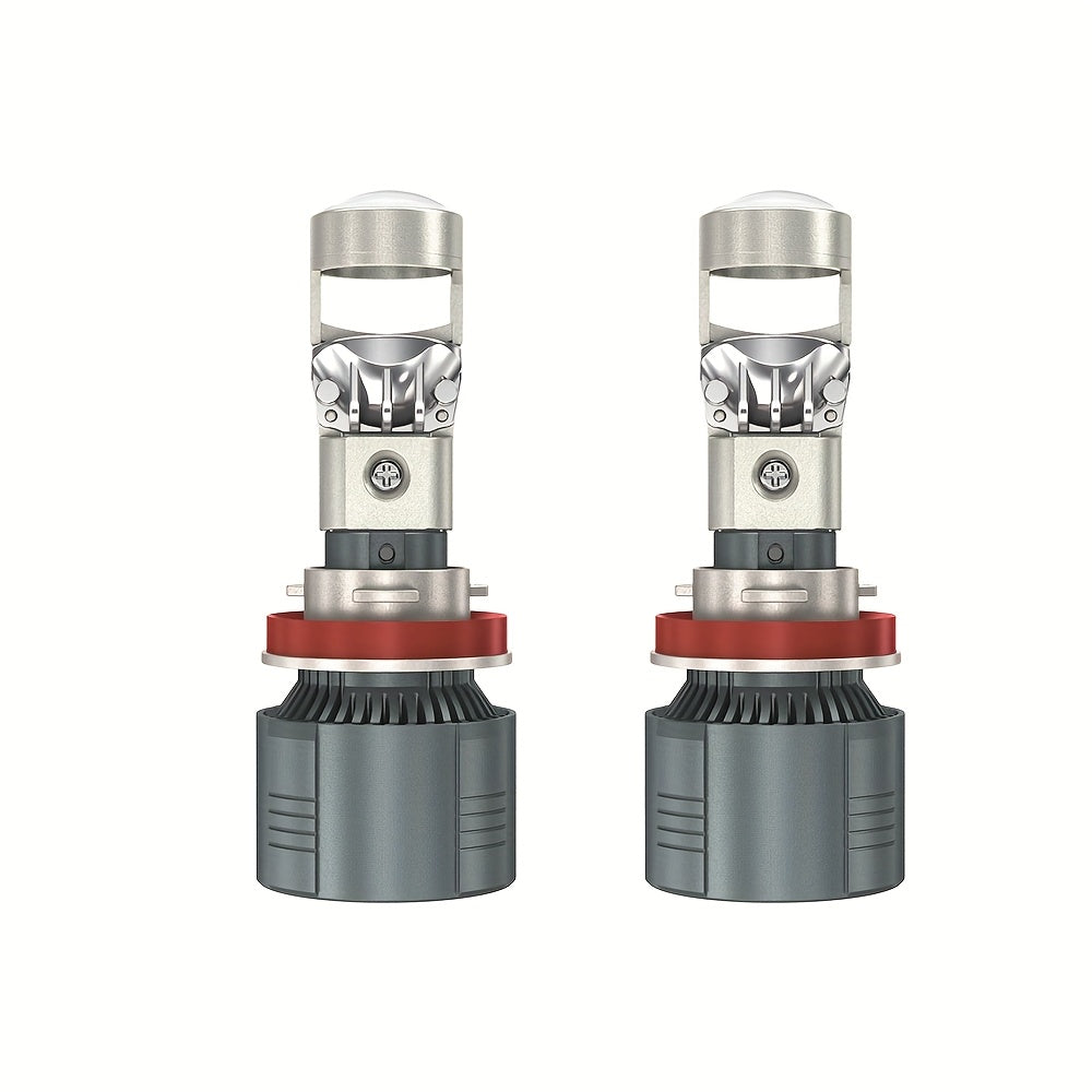 H4 H7 Dual LED Projector Lens LED Headlight Bulbs H8 H9 9005 9006 HB3 HB4 H11 Car Light 6000K White Bulb, No Battery Included