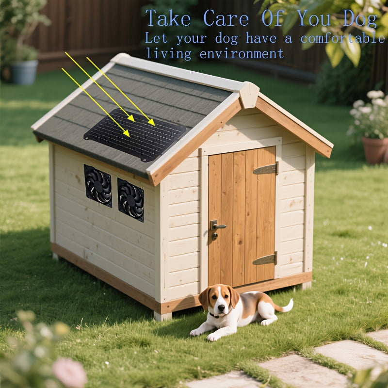 Mooye 1-Piece Solar Fan Kit for Chicken Coop and Pet House, 15W Solar Panel, Solar Powered, Ideal for Chicken Coop / Greenhouse / Shed Exhaust, Made of Insulated Material, Detachable PV Module, Easy Installation