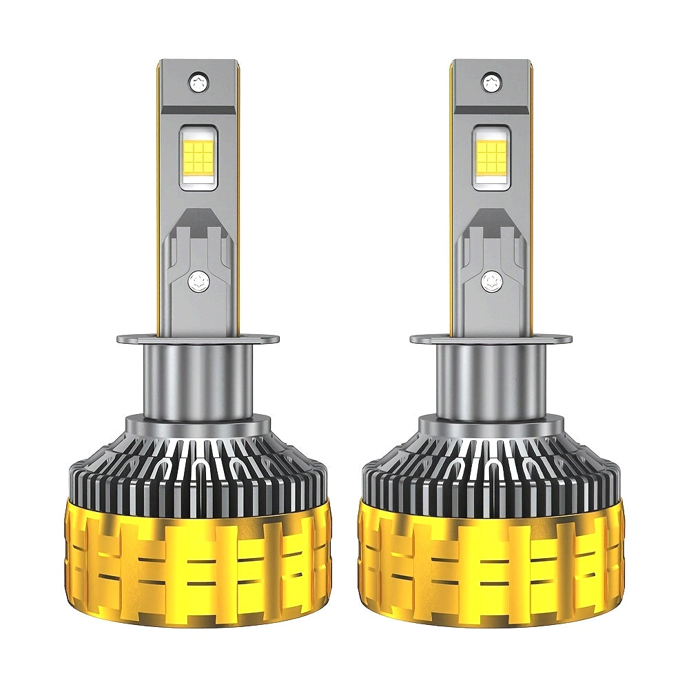 2个装 H4 H7 H11 LED 汽车大灯 H1 H9 9005 HB3 9006 HB4 9012 Hir2 9007 HB5 9008 H13 远近光灯泡 6000K 白色 800% 增亮，带外置驱动 Canbus 插件即用，无需电池