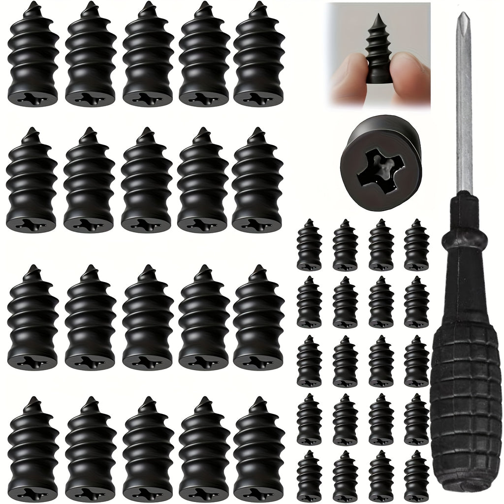 2025 New Vacuum Tire Repair Nail Set (2 Sizes Included) – Spiral Tire Repair Plugs, Fast Self-Service Tire Repair Tool for Cars, Motorcycles, Trucks (40/20-Piece Pack)