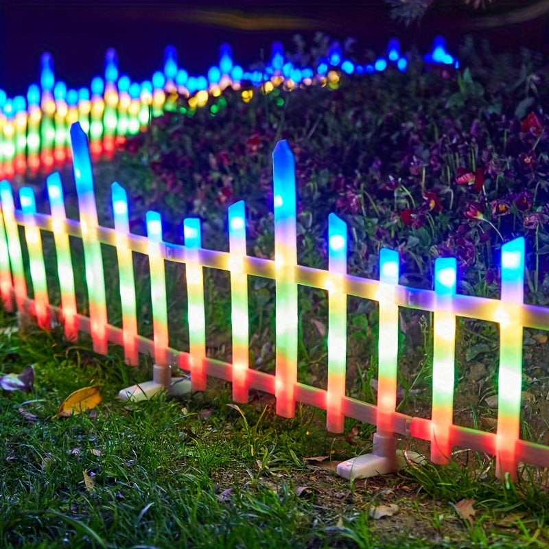 Solar Outdoor Light, 5/8/10-Piece Options, Spring Garden Decorative Fence String Light, 20 Flashing Modes, Ultra-Long Battery Life 3600mAh Lithium Battery, Suitable for Lawn, Path, Christmas Atmosphere and Birthday Scenes