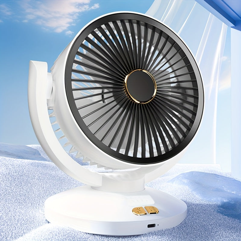 New Rechargeable Desktop Fan, Adjustable Wind Speed and Tilt Angle, Perfect for Bedroom, Living Room and Office, Brings Flexible and Comfortable Cooling