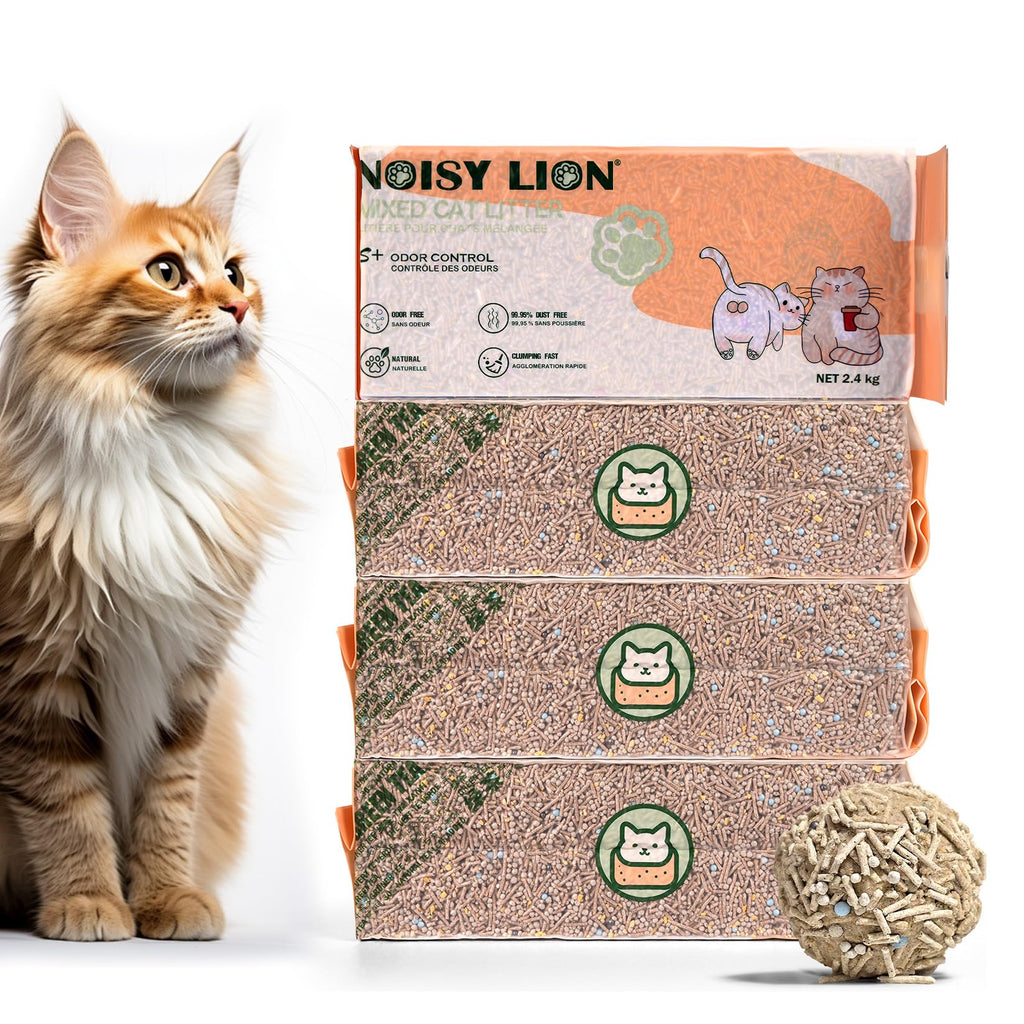 嘈杂狮子绿茶猫砂 - 超级防臭、可冲洗、超吸水、快速干燥、强力聚集、天然成分、无尘猫砂