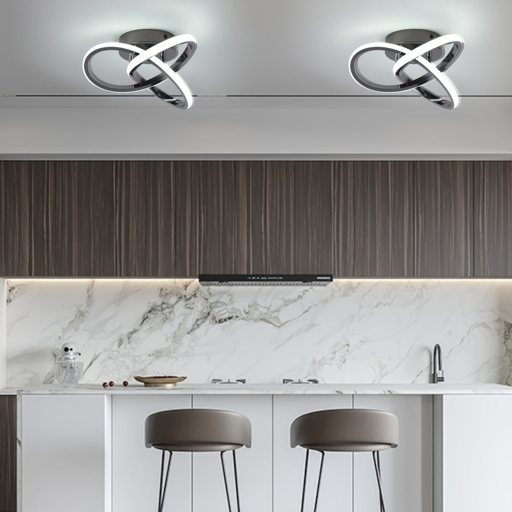 Black recessed light fixture, hallway light, LED ceiling light, suitable for kitchen, bedroom, garage, bathroom, balcony, hallway, staircase, passageway LED lighting