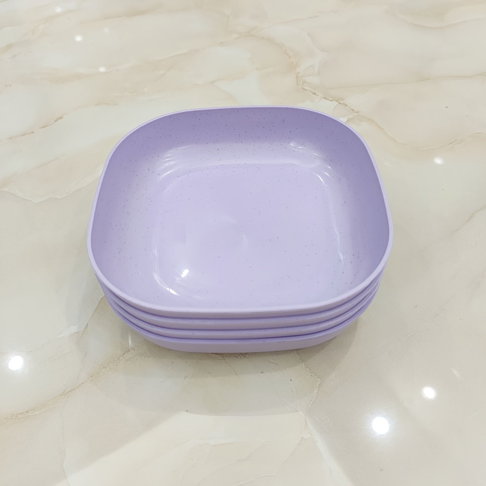 4/5Pcs Square Deepened Plates, Thickened Lightweight Dinner Plates, Microwave Safe & Dishwasher Washable, Easy Clean Stackable Shatterproof Tableware, Ideal for Fruit Salad Dessert Party Camping & Back to School