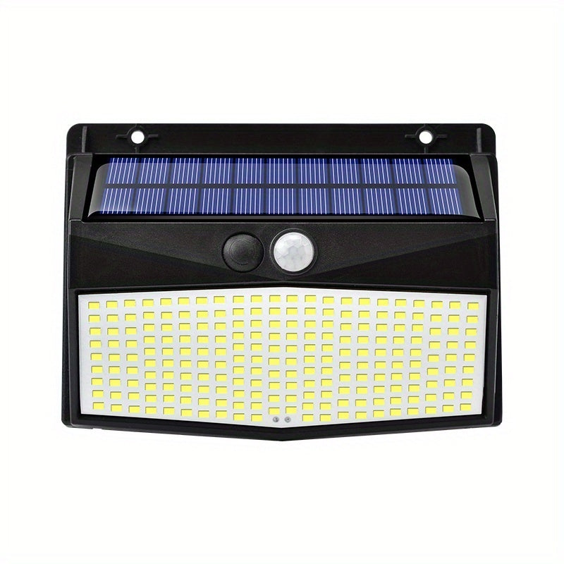 Outdoor Courtyard IP65 Exterior Wall Light, 318 LED Solar Motion Sensor Wall Light (3-Level Function) Security Solar Floodlight Suitable for Outdoor Fence Wall
