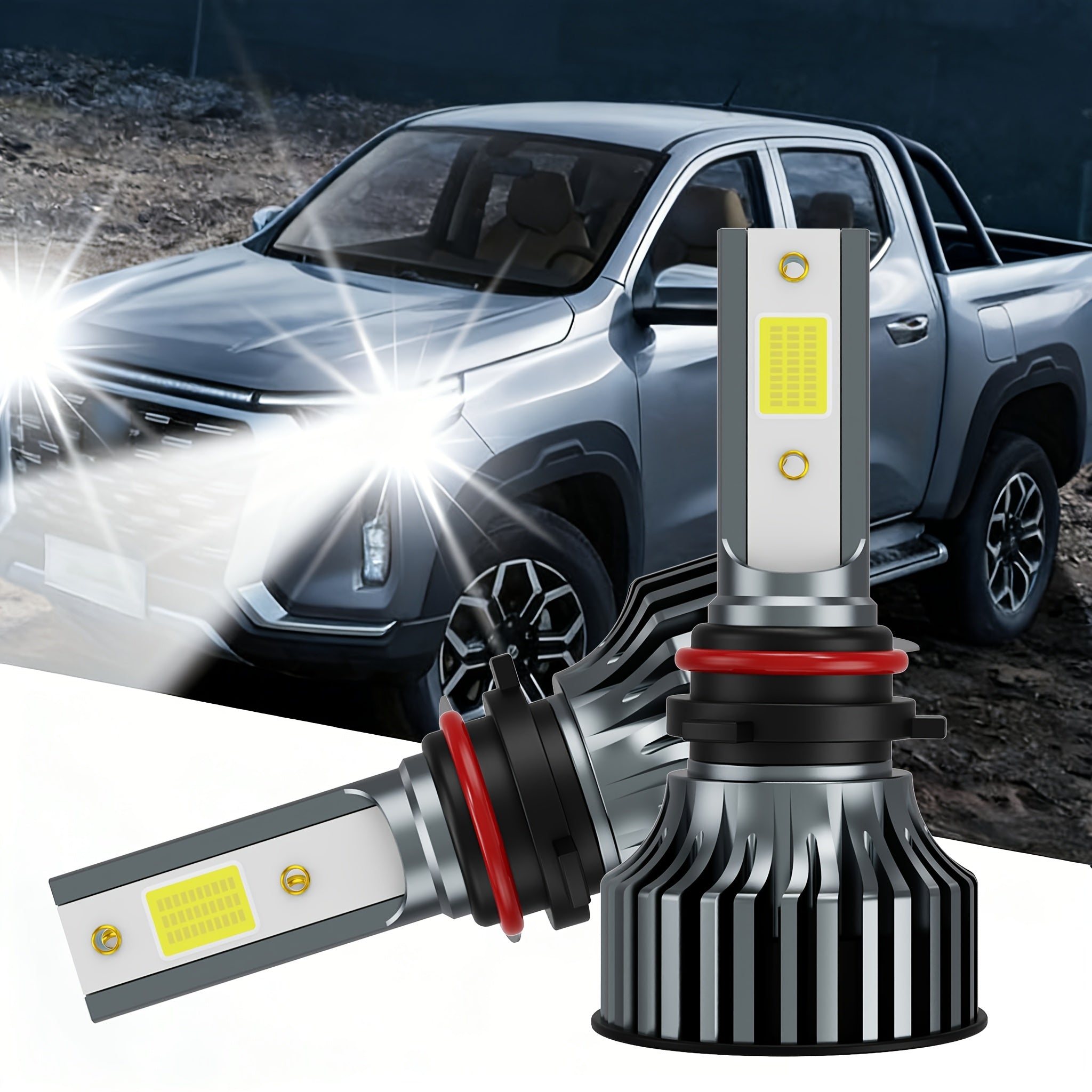 2-Pack 50000 Lumens H4 H7 H11 9005 HB3 9006 HB4 9004 9007 H13 High Power LED Car Bulbs 6500K 12V Car Light
