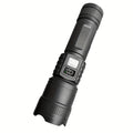 High Beam Long Range Flashlight, Super Bright Large Aperture Telescopic Zoom Torch, USB Rechargeable LED Searchlight, Drop-Proof Non-Slip Grip, Home Power Outage Emergency Light, Outdoor Tactical Flashlight, IP65 Waterproof