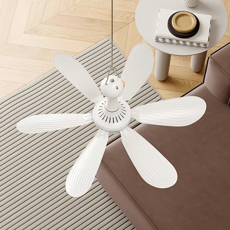 SENBOWE Silent Ceiling Fan - Ultra-Quiet Portable USB-Powered Hanging Fan with Sturdy Hook, Ideal for Camping, Dorm, Office, Bedroom - No Remote Needed, USB Cooling Fan, Portable Fan, Camping Gear