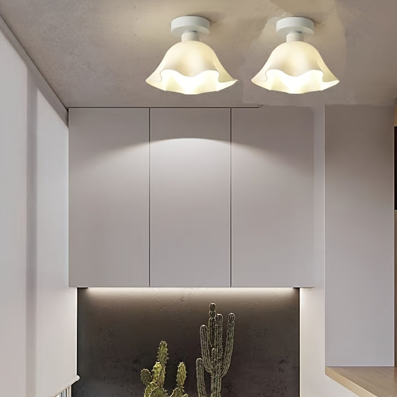 Two-Piece Pendant Light, Ceiling Light, Frosted Plastic White Shade, Plug-in Hanging Ceiling Light for Bedroom, Living Room, Hallway (Bulb Not Included!!!)