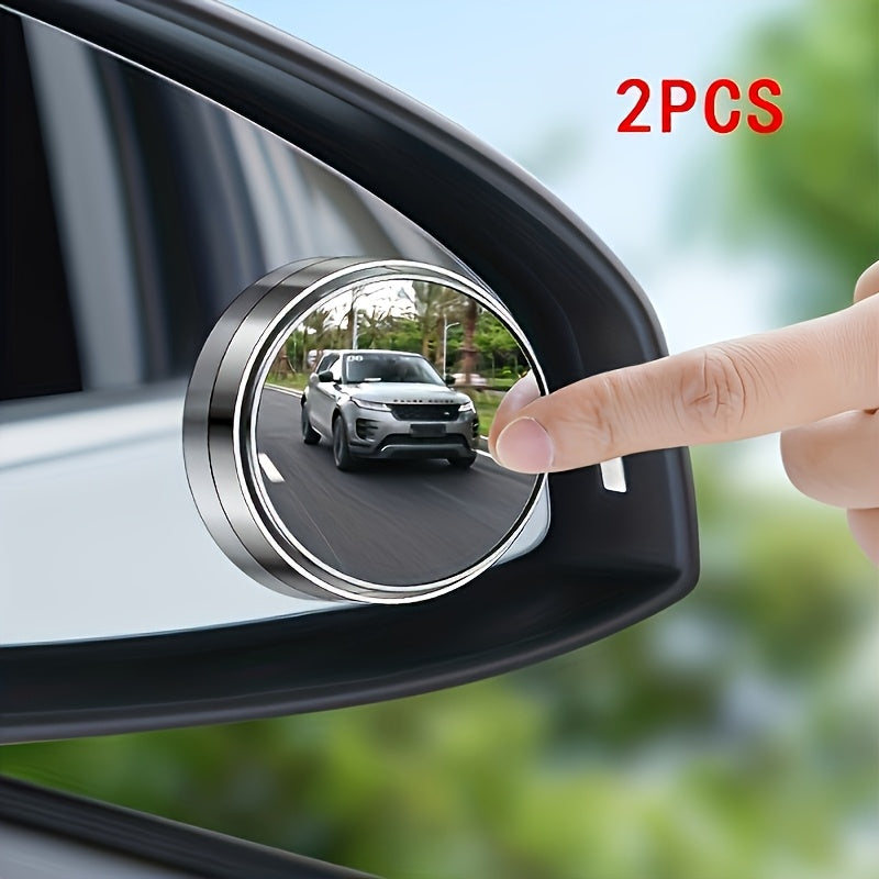2-Piece / 1-Set 360° HD Round Car Rearview Mirror, Adjustable Blind Spot Mirror, Enhances Child Safety in Vehicle