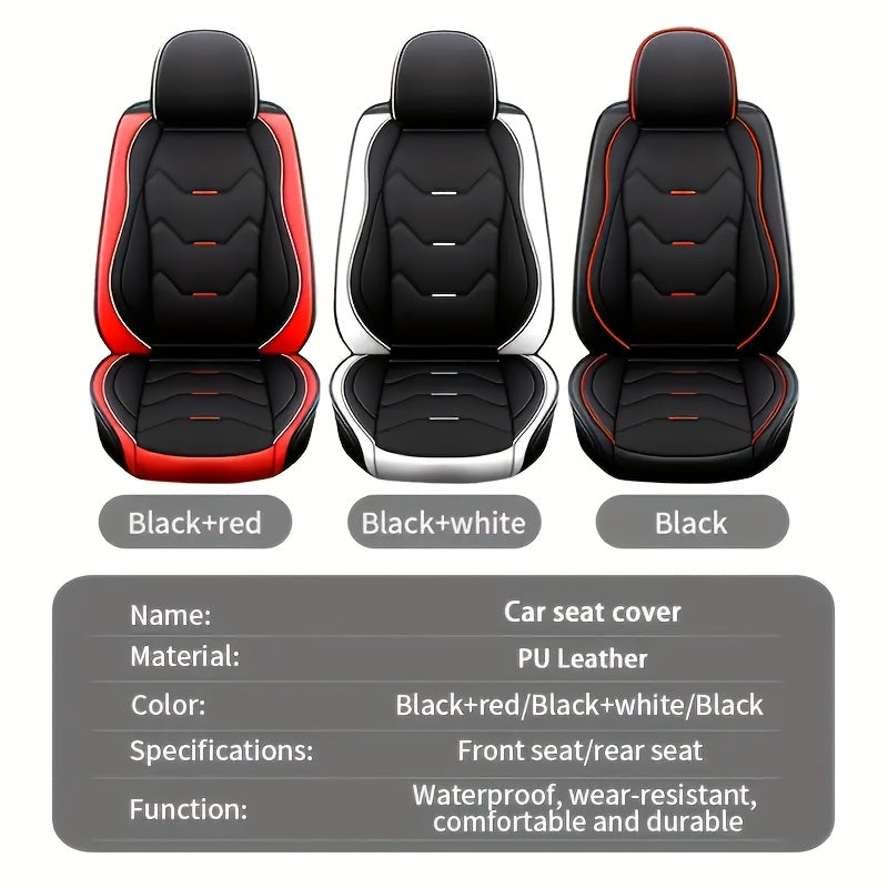 Full Set Synthetic Leather Car Seat Covers, Waterproof Synthetic Leather Car Seat Covers, Anti-Slip Car Interior Covers, Suitable for Most Sedans, Trucks and Other Vehicles