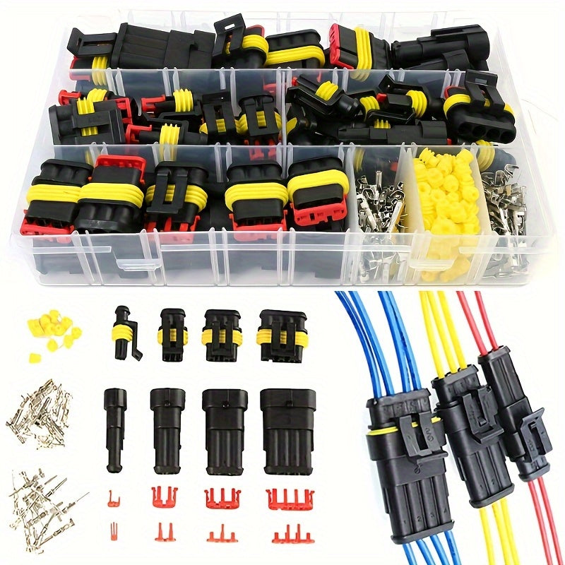 355-Piece Automotive Electrical Connector Terminals, Heavy-Duty 1/2/3/4 Pin Wire Plugs, for Vehicle Repair and Maintenance – Easy Installation and Operation