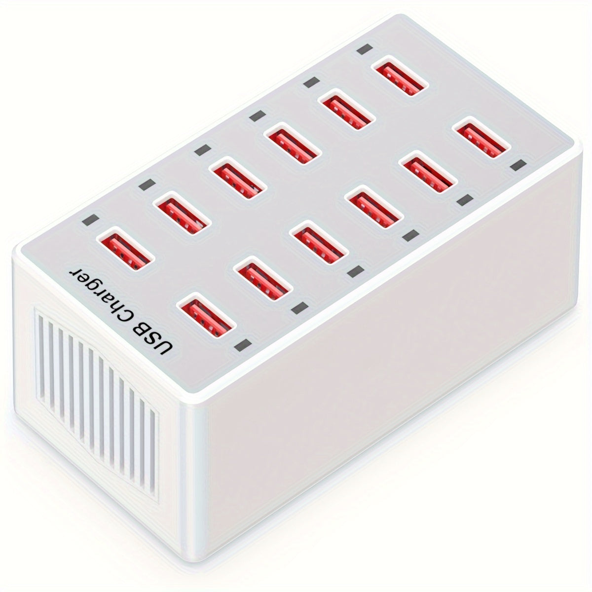 USB Charger 12-Ports USB Charging Station for Multiple Devices USB Wall Charger Power Hub Strip Smart Plug Charging Dock Block for iPhone Xs/XR, iPad, IPod, Galaxy S9/S8, Laptops And Smart Phones 60W/12A