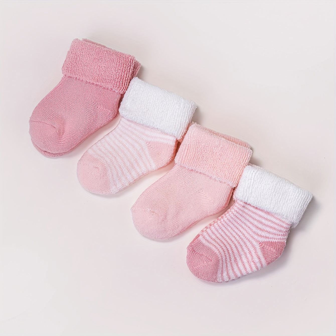 4双装婴幼儿秋冬保暖加厚毛圈袜新生儿宝宝中筒袜