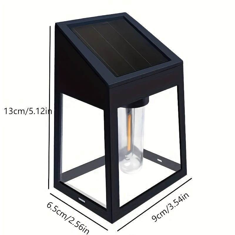 2-Piece Solar Outdoor Light Set, Wall Mounted Fixture, Solar Lantern, LED Wall Light, Automatically Turns On at Dusk, Suitable for Backyard, Garden, Patio, Garage, and as Wall Decoration