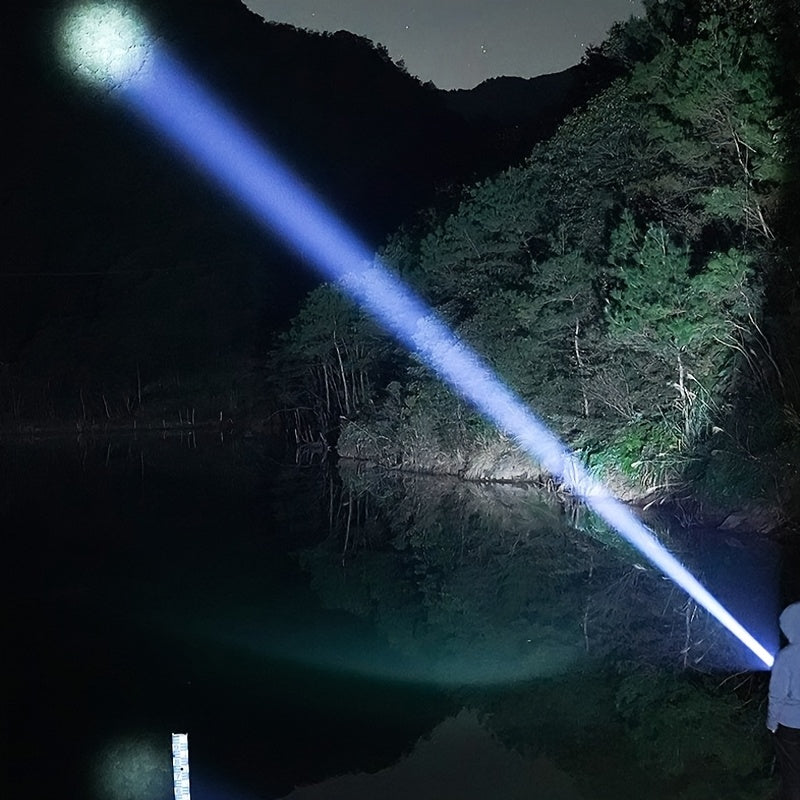 Hand Crank Solar Charging Flashlight, Support Type-C Charging, Built-in Power Bank Function, Portable Torch Ideal for Outdoor Activities