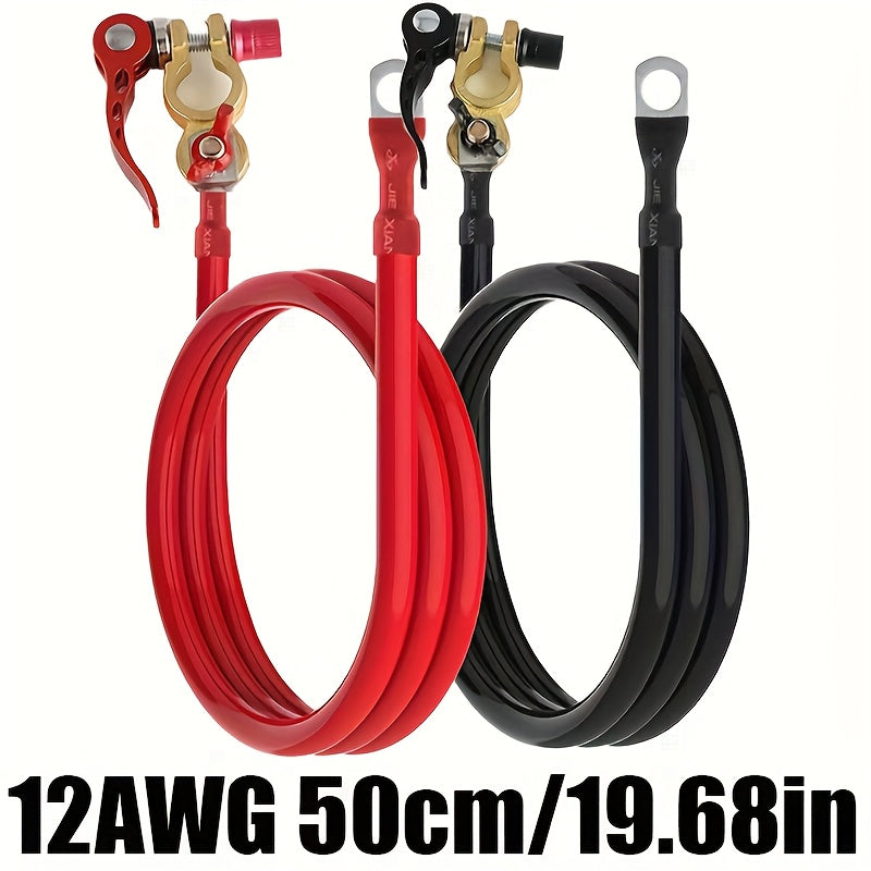 Automotive Battery Terminal with 10AWG Lead Wire – Suitable for Car Battery Tools, Battery Inverters, Positive/Negative Connections, and Jump Starter Terminals for Car, Truck & Motorcycle Batteries. Brass Construction, No Battery Required