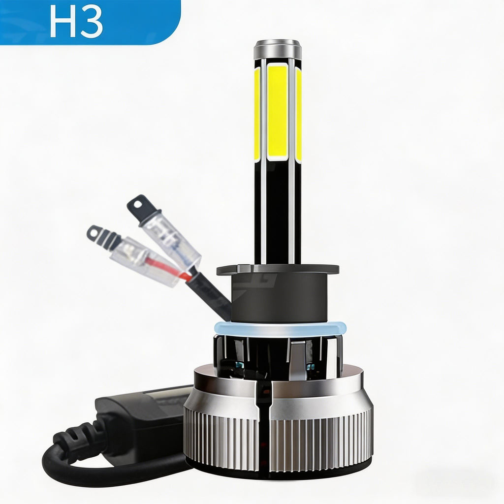 2-Pack 10-Sided 360° Illumination LED Headlights H1 H3 H7 H11/H8/H9 880/881/H27 9005/HB3/H10 9006/HB4 9012 H4/HB2/9003 9004/HB1 9007/HB5 H13/9008 High/Low Beam Integrated Headlights, Error-Free Plug-and-Play