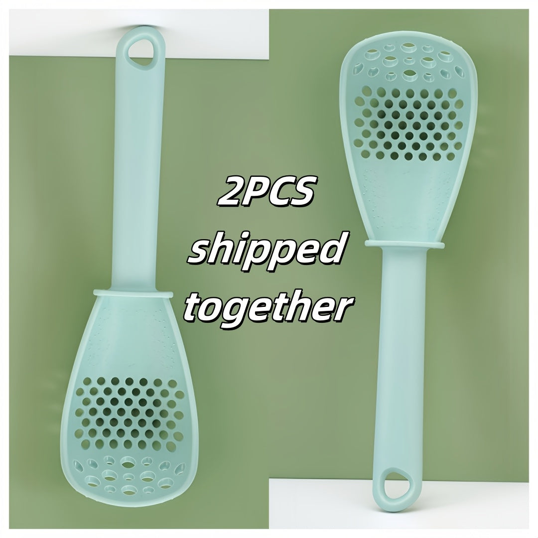 1 or 3 Pack 7-in-1 Multipurpose Kitchen Tool - Garlic Mincer, Egg Beater & Separator, Potato Masher with Strainer & Spatula | Space-Saving Utensil for Baking & Salad Prep (Dishwasher Safe)